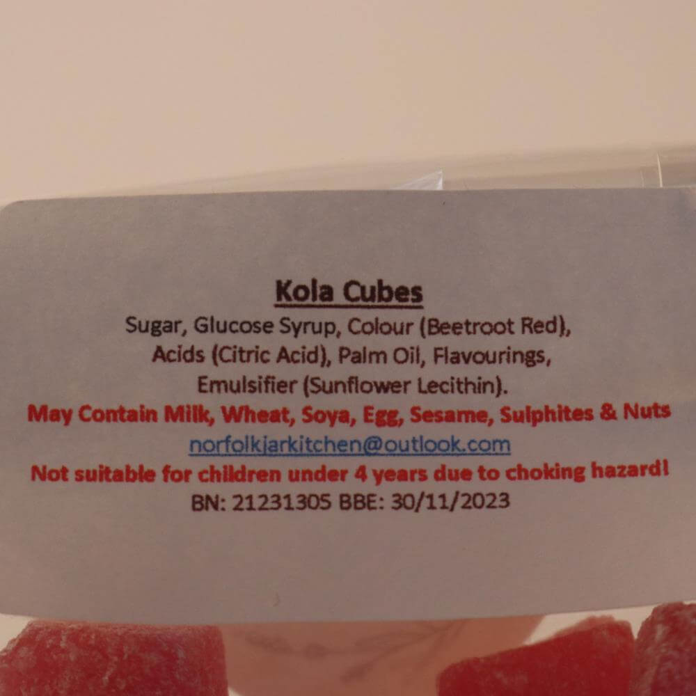 Norfolk Jar Kitchen Kola Cubes Sweet Bag